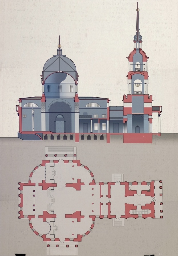 Свято-Троицкая церковь: реконструкция для выставки «История и архитектура Билимбая» в Музее истории архитектуры и промышленной техники Урала