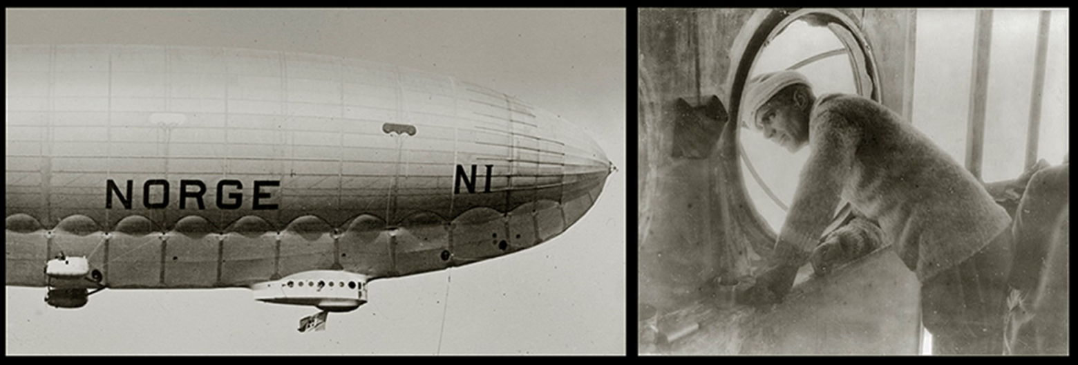 Нобиле у выпуклого иллюминатора наблюдения «Норвегии»