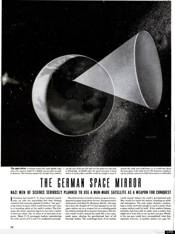 В 1945 году нацисты хотели использовать космические зеркала Оберта как оружие