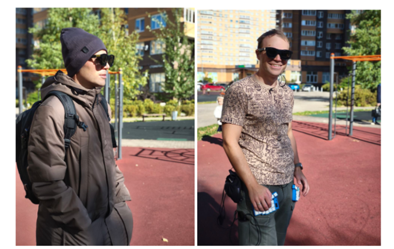 Как это выглядит со стороны - слева осенний вариант, справа летний