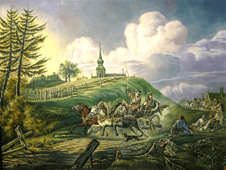 Тройка (Фельдъегерь), 1812 год. Картина А. О. Орловского.