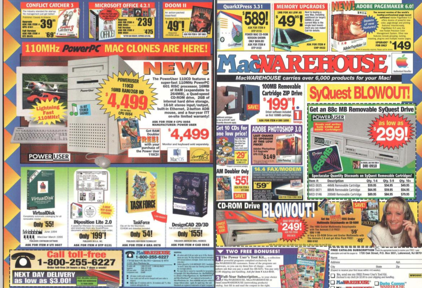 Реклама клонов Mac встречалась во множестве журналов и на телевидении