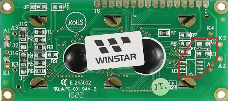 Доработка алфавитно-цифрового ЖК-модуля 1602A (ЖКИ LCD1602) для работы от 3.3V - 7