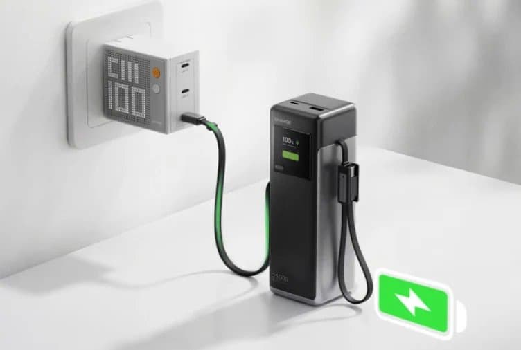 25 000 мАч, 170 Вт, два впаянных кабеля и цена 58 долларов. Представлен внешний аккумулятор Sharge X6 - 2 25 000 мАч, 170 Вт, два впаянных кабеля и цена 58 долларов. Представлен внешний аккумулятор Sharge X6 - 2