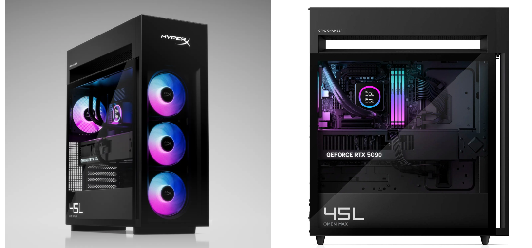 Intel Core Ultra 7 270K Plus, GeForce RTX 5090, 128 ГБ оперативной памяти DDR5 и БП 1200 Вт. Представлен игровой ПК HP HyperX Omen Max 45L - 1