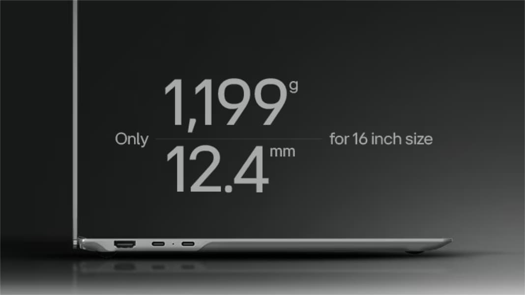 LG показала, каким может быть 16-дюймовый ноутбук без лишнего веса: масса LG Gram Pro 16 составляет всего 1,2 кг - 3 LG показала, каким может быть 16-дюймовый ноутбук без лишнего веса: масса LG Gram Pro 16 составляет всего 1,2 кг - 3