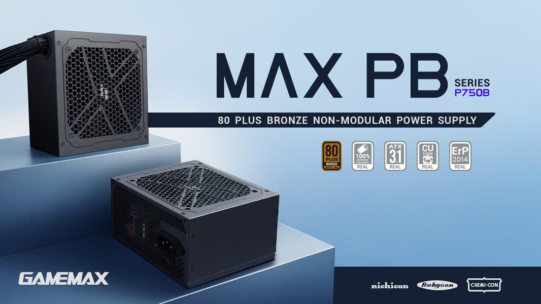 ATX 3.1, разъём 12V-2x6, мощность до 850 Вт и никакой модульности ради низких цен. Представлены блоки питания Gamemax Max PB - 1 ATX 3.1, разъём 12V-2x6, мощность до 850 Вт и никакой модульности ради низких цен. Представлены блоки питания Gamemax Max PB - 1