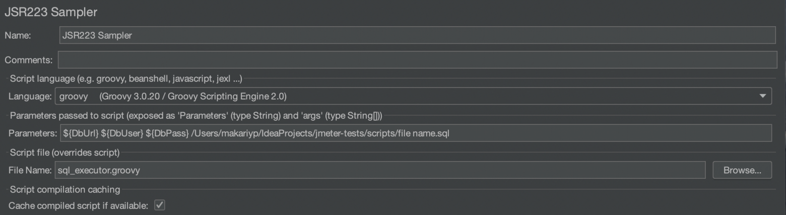 Использование скрипта выполнения sql с подстановкой переменных