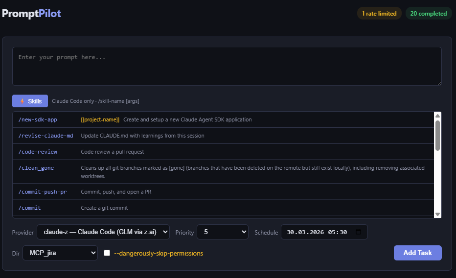 PromptPilot: шедулер задач для Claude Code, Codex и других AI CLI - 14 PromptPilot: шедулер задач для Claude Code, Codex и других AI CLI - 14