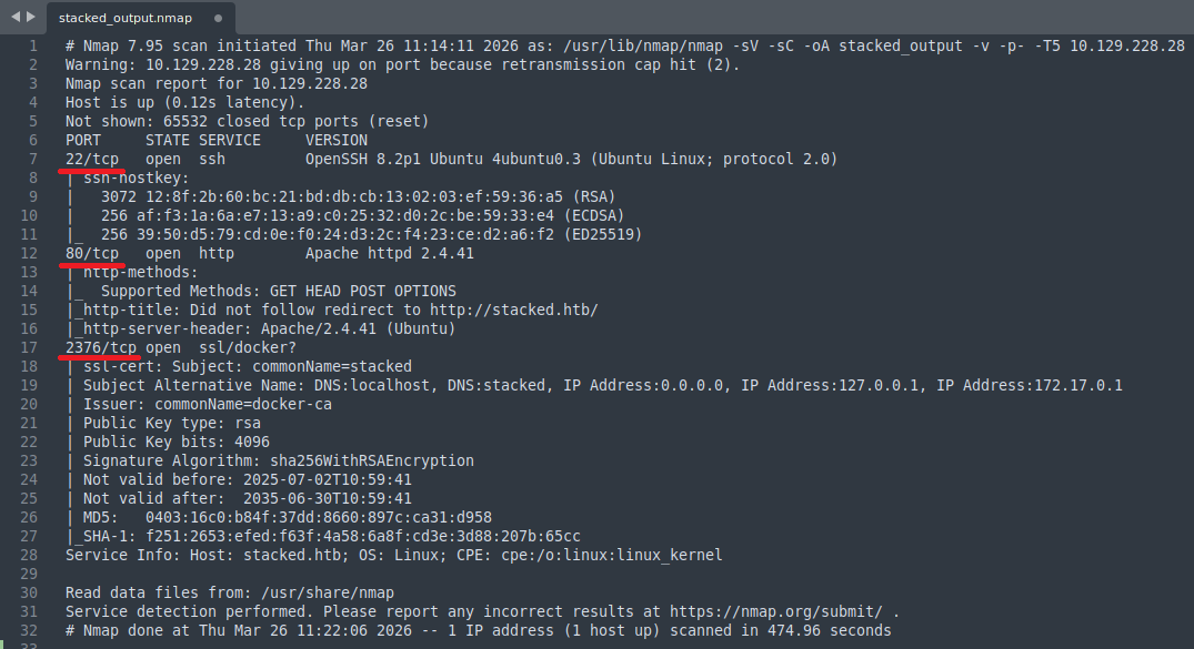 вывод nmap