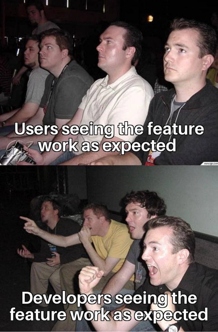 Это когда в прошивке для новой PCB наконец-то стал мигать LED.