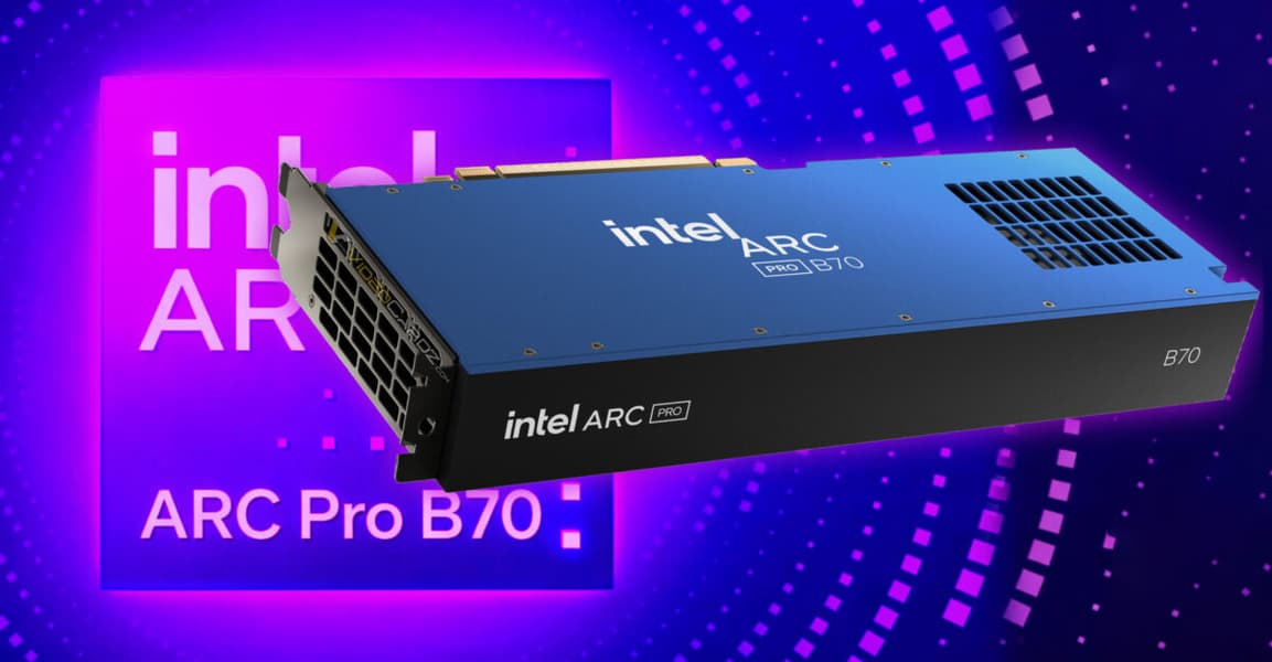 Теперь видеокарту Intel Arc Pro B70 с 32 ГБ памяти за 950 долларов можно использовать в играх. Intel выпустила драйвер с такой поддержкой - 1