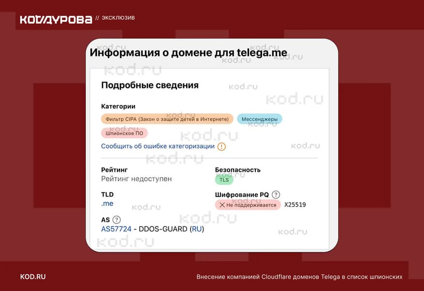 Cloudflare признала мессенджер Telega шпионским - 2