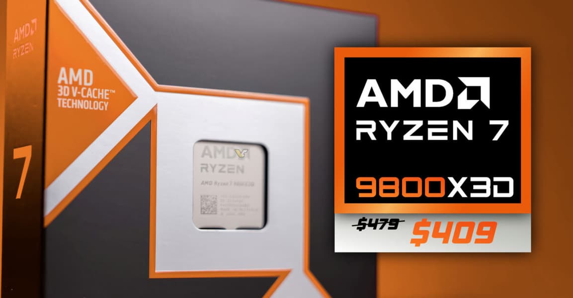 Очень популярный процессор Ryzen 7 9800X3D рекордно подешевел. В США за новинку просят 410 долларов, а в Европе его можно купить за 400 евро - 1 Очень популярный процессор Ryzen 7 9800X3D рекордно подешевел. В США за новинку просят 410 долларов, а в Европе его можно купить за 400 евро - 1