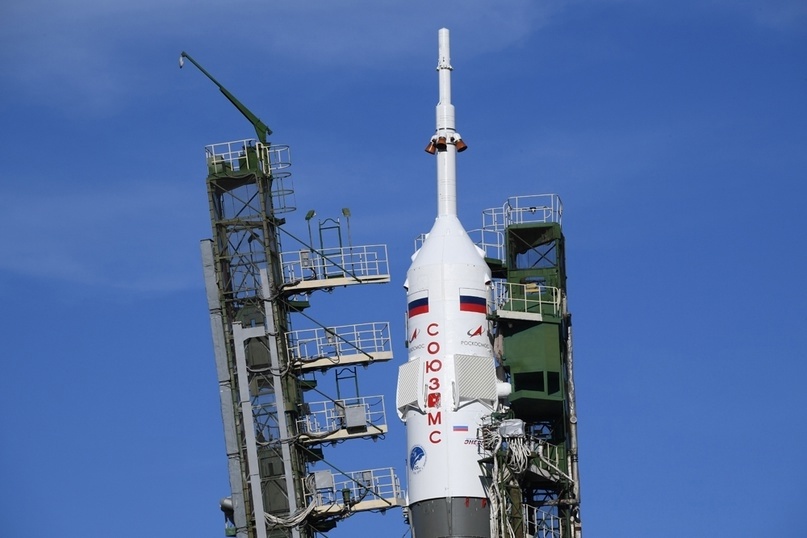 Корабль «Союз МС-10» с системной аварийного спасения за 2 дня до запуска. Фото: РКК «Энергия»