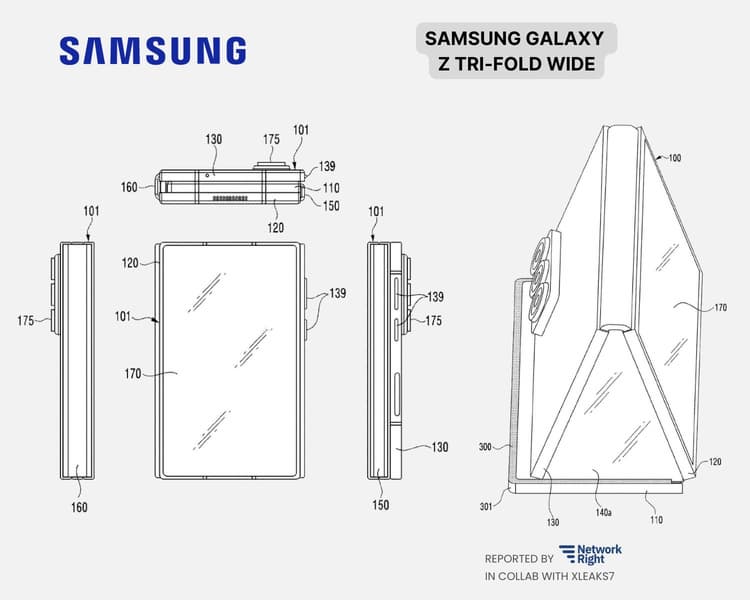 Samsung готовит широкий складной Galaxy TriFold Wide? Соответствующий патент компании показывает, как может выглядеть такой аппарат - 2