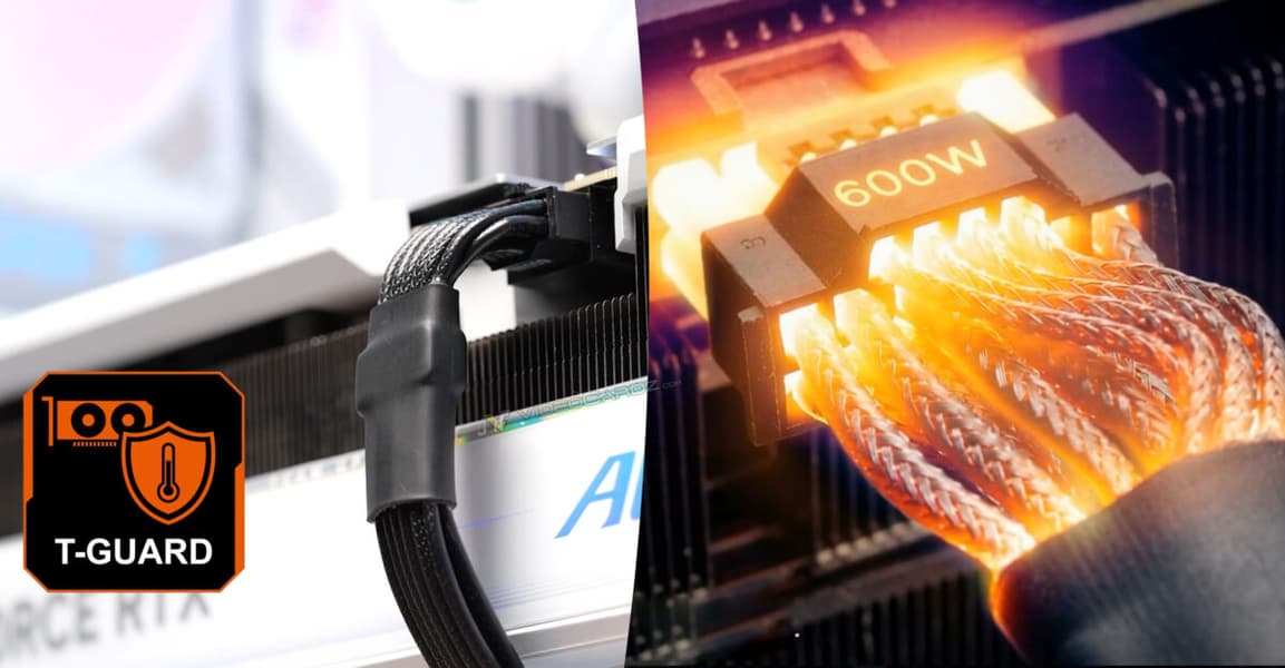 Gigabyte представила технологию T-Guard, которая должна препятствовать возгоранию видеокарт с разъёмом 12v-6x2. Суть в термодатчике прямо в кабеле - 1