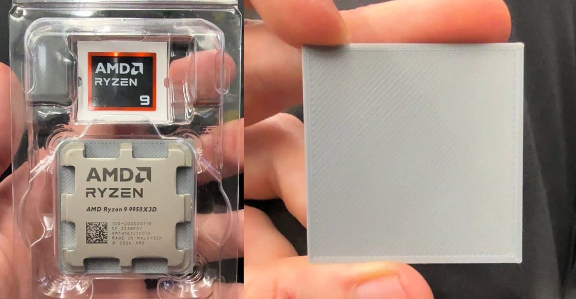Пользователь купил Ryzen 9 9950X3D, а получил распечатанную на 3D-принтере подделку - 1