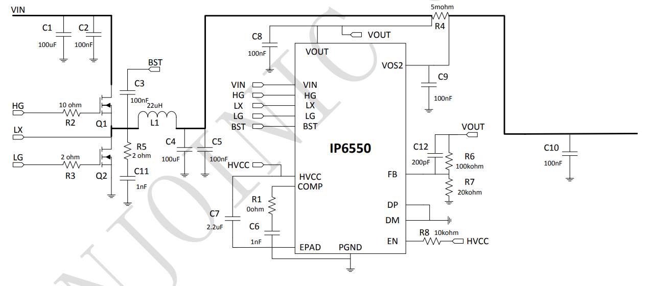 Рис.6. Схема включения IP6550.
