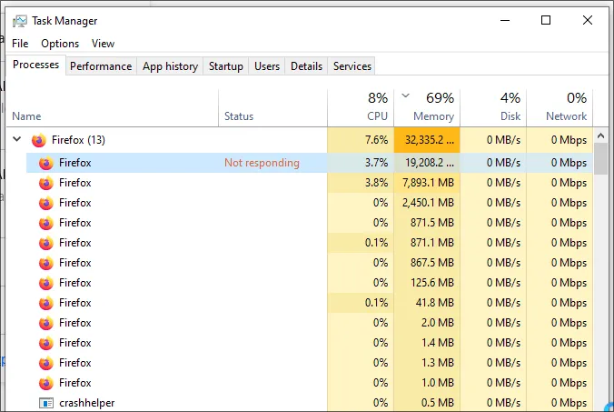 Я установил все расширения Firefox - 19
