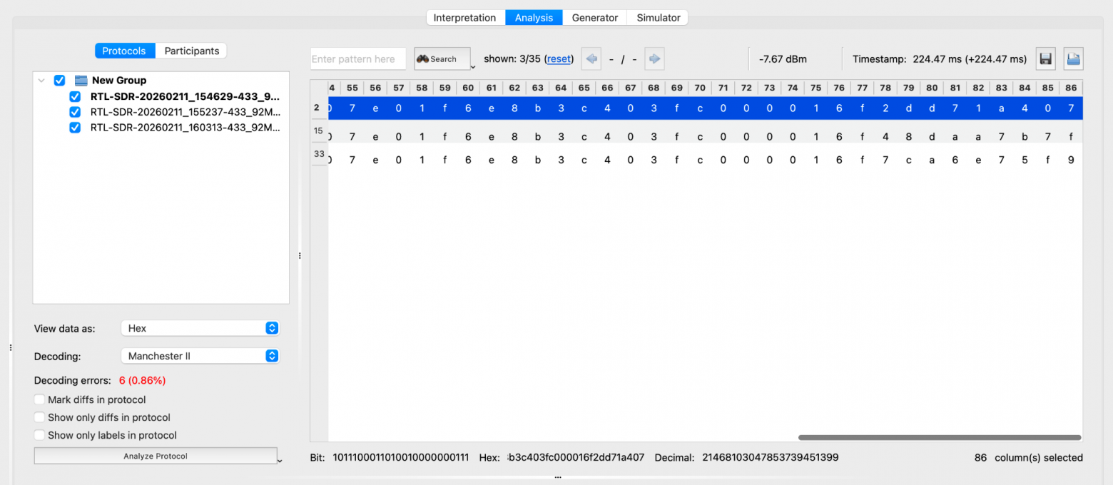 Сигнал, декодированный в Manchester II