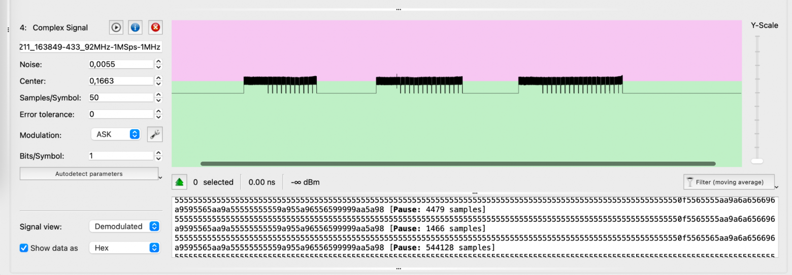 Чистый сигнал (кнопка закрытия двери)