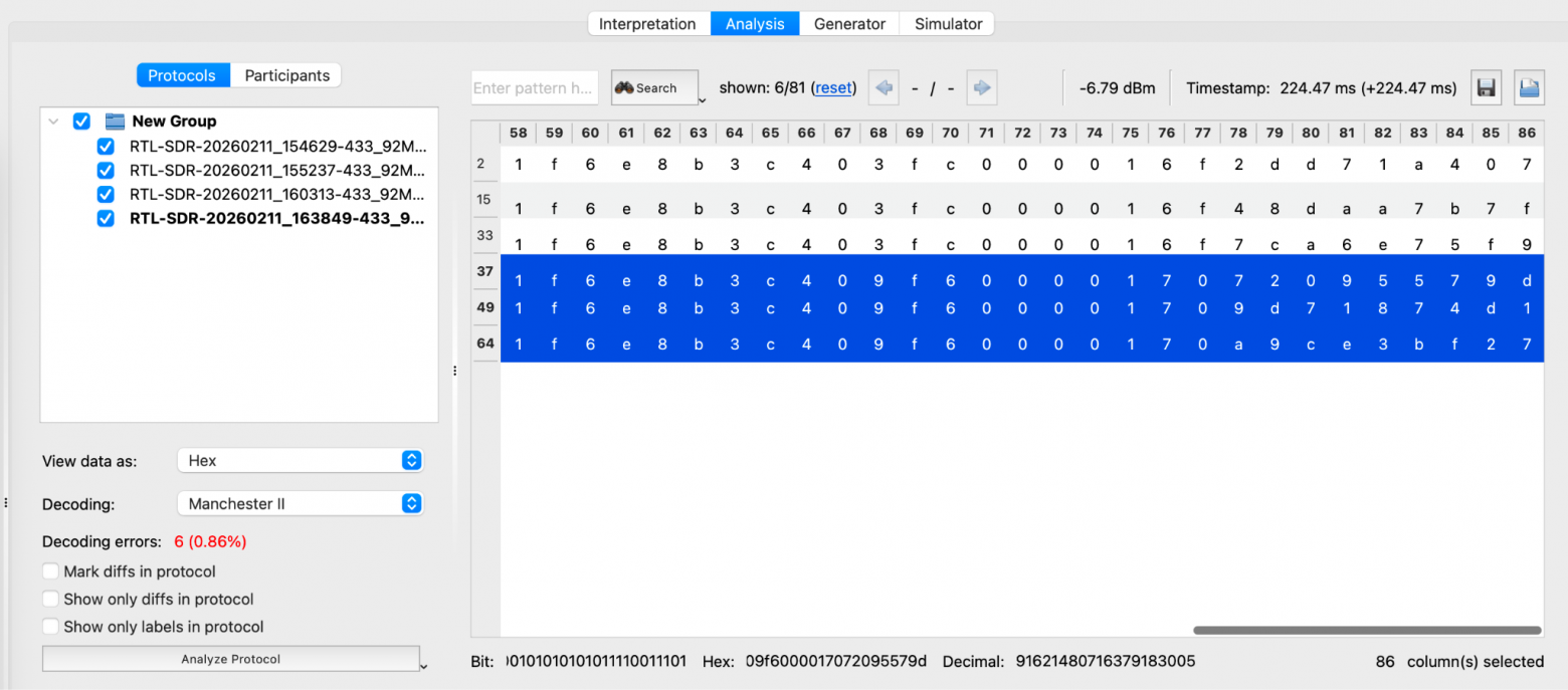Сигнал, декодированный в Manchester II