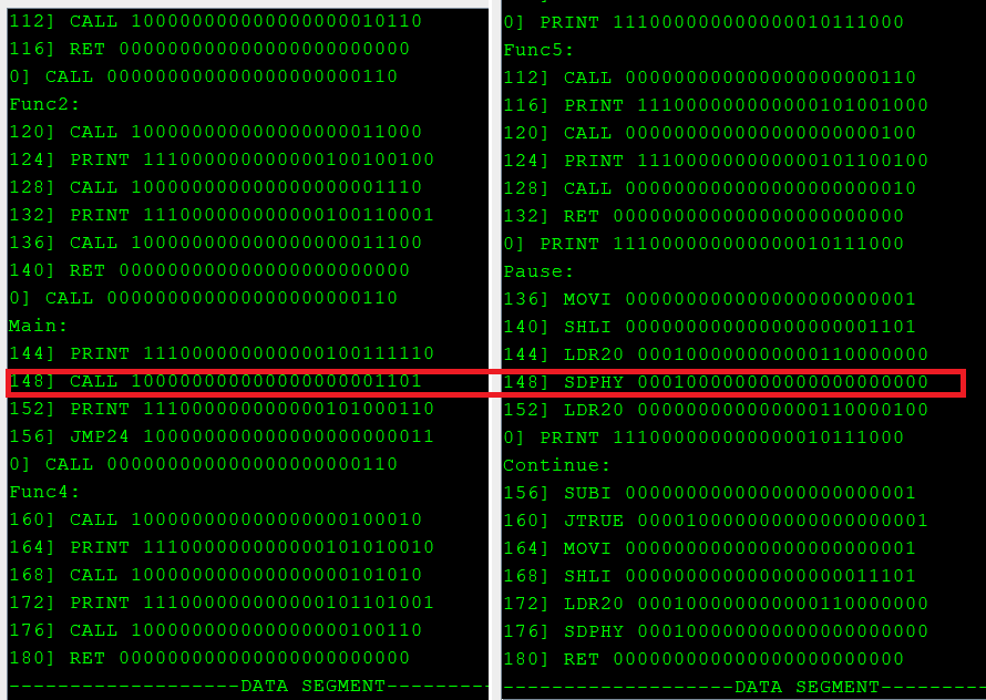 Просмотр результата компиляции в 3o|||sheet. Одна программа - разные адреса ее компонентов.  
