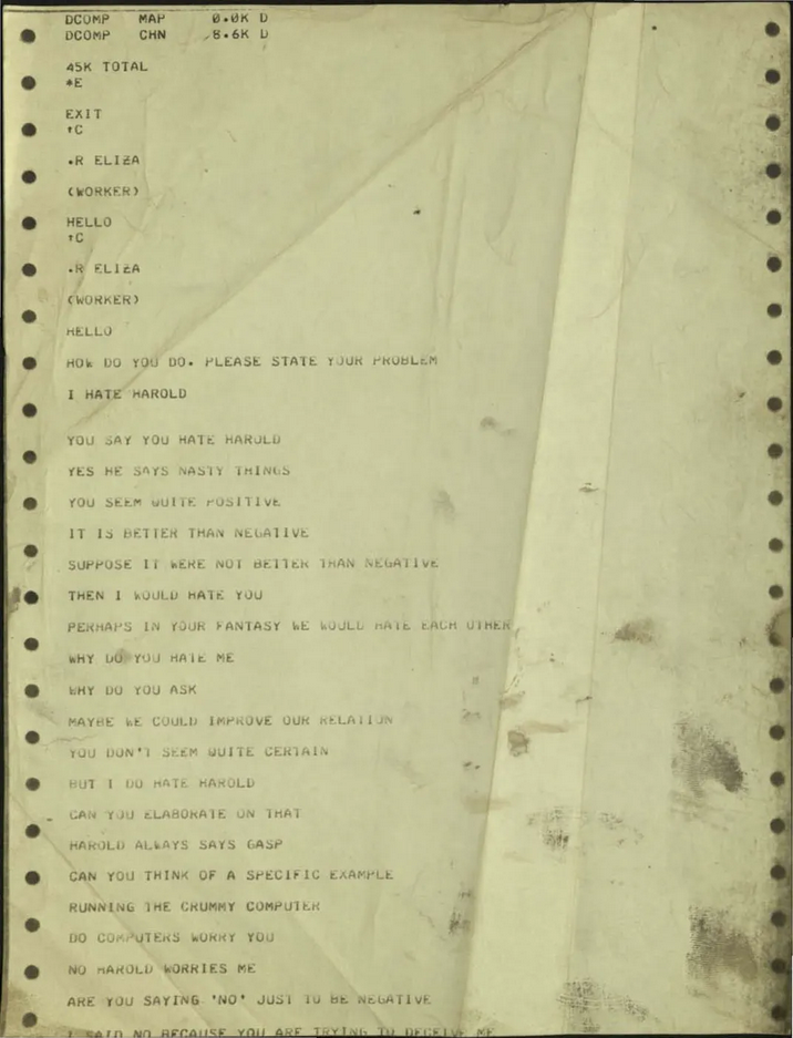 Телетайп-лента с jhbubyfkmysv диалогом с ЭЛИЗой