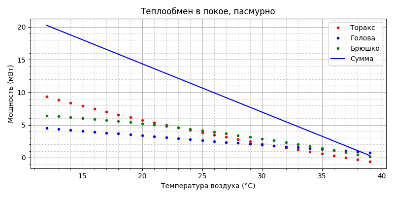 Модель термогенеза пчелы - 61