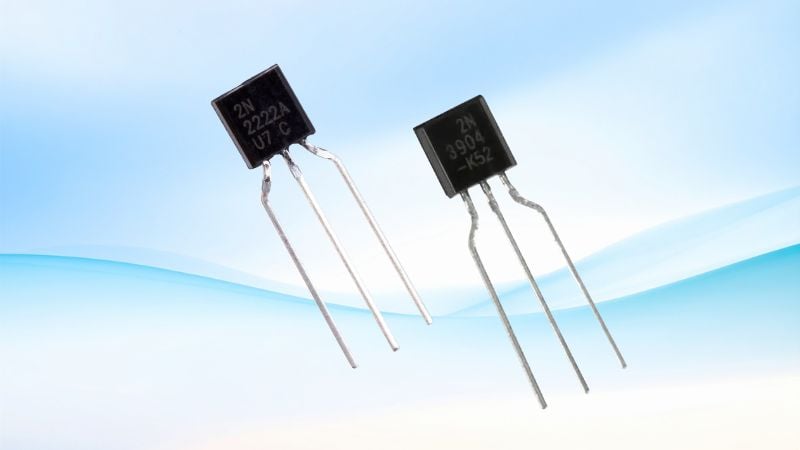 2N2222 и 2N3904. Изображения (модифицированные) использованы с разрешения Amplified Parts