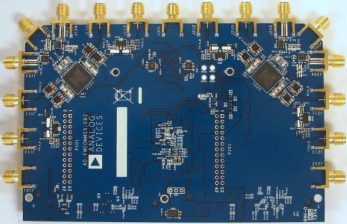 Рисунок 1. Оценочная плата FMComms5 с двумя приемопередатчиками AD9361.