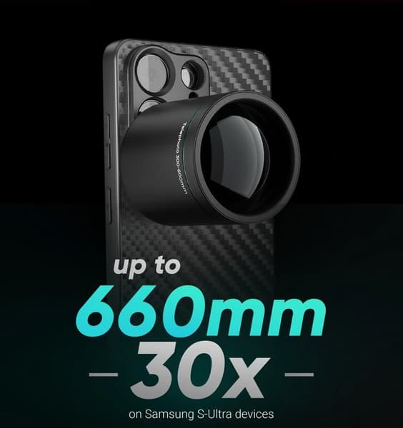 24-кратный оптический зум для Apple iPhone 17 Pro и 30-кратный для Samsung Galaxy S26 Ultra: Reeflex представила телеконвертер 300–600 мм для флагманов Apple и Samsung - 3