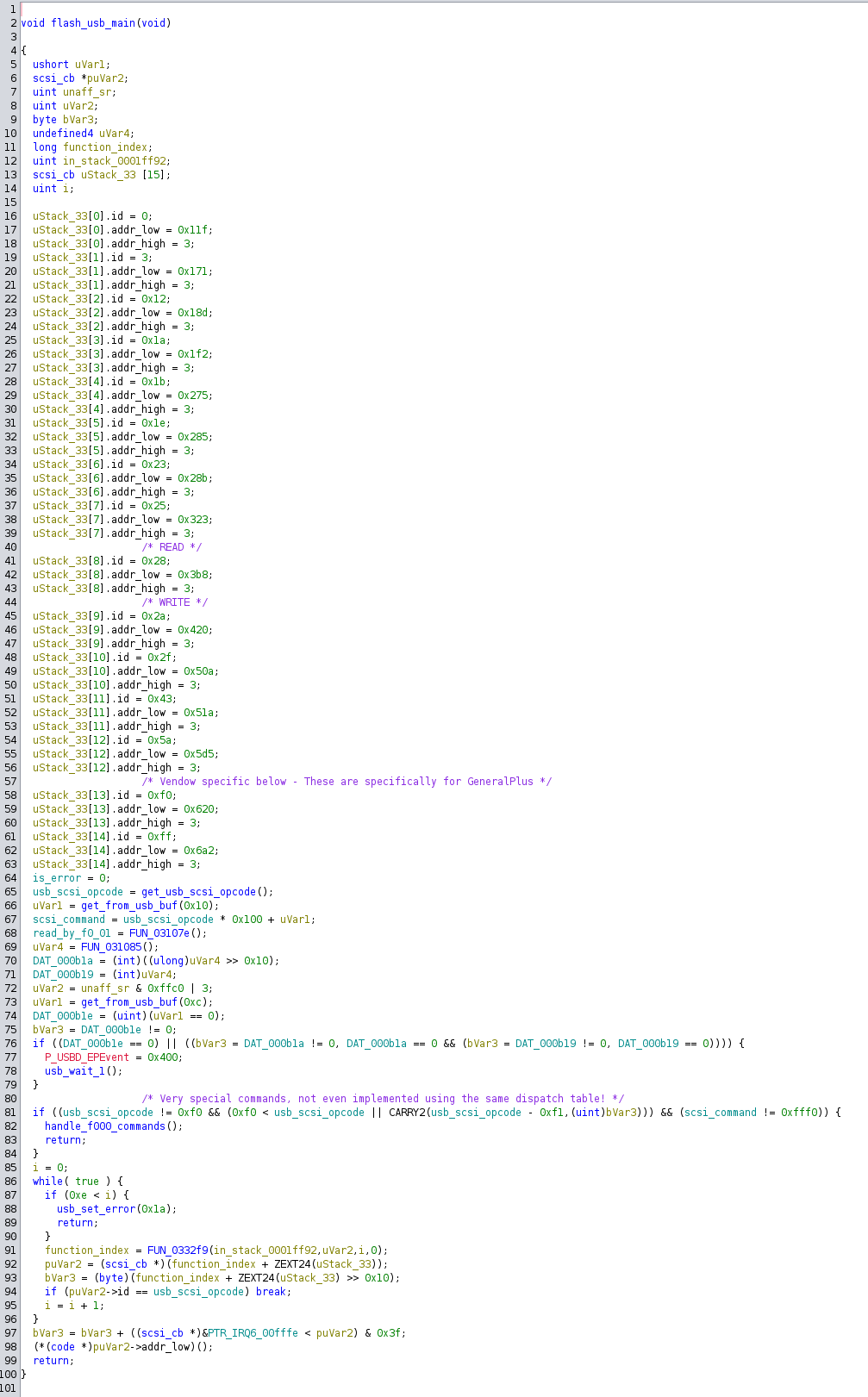 Ножом и термофеном: реверс-инжиниринг USB-устройства - 11 SCSI dispatch function decompilation