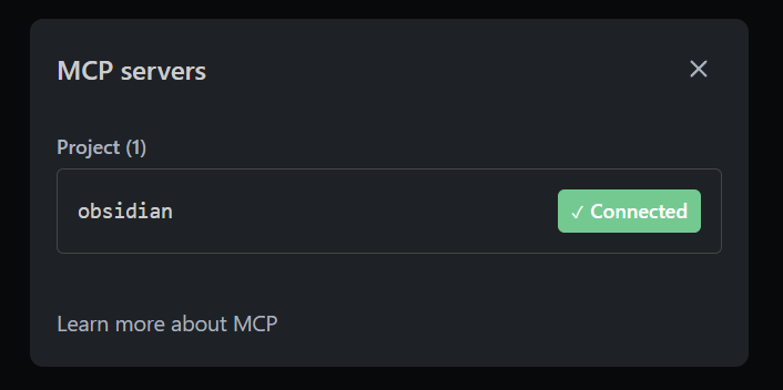 MCP-сервер успешно подключен