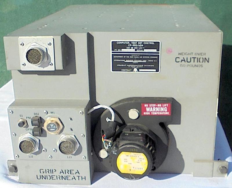 A TC-2 computer, specifically the Test Set Control Computer CP-993/ASM. It looks the same as the A-7 aircraft's CP-952/ASN-91(V) computer. Photo courtesy of Alex1970-14; this computer is currently on eBay if you want it.