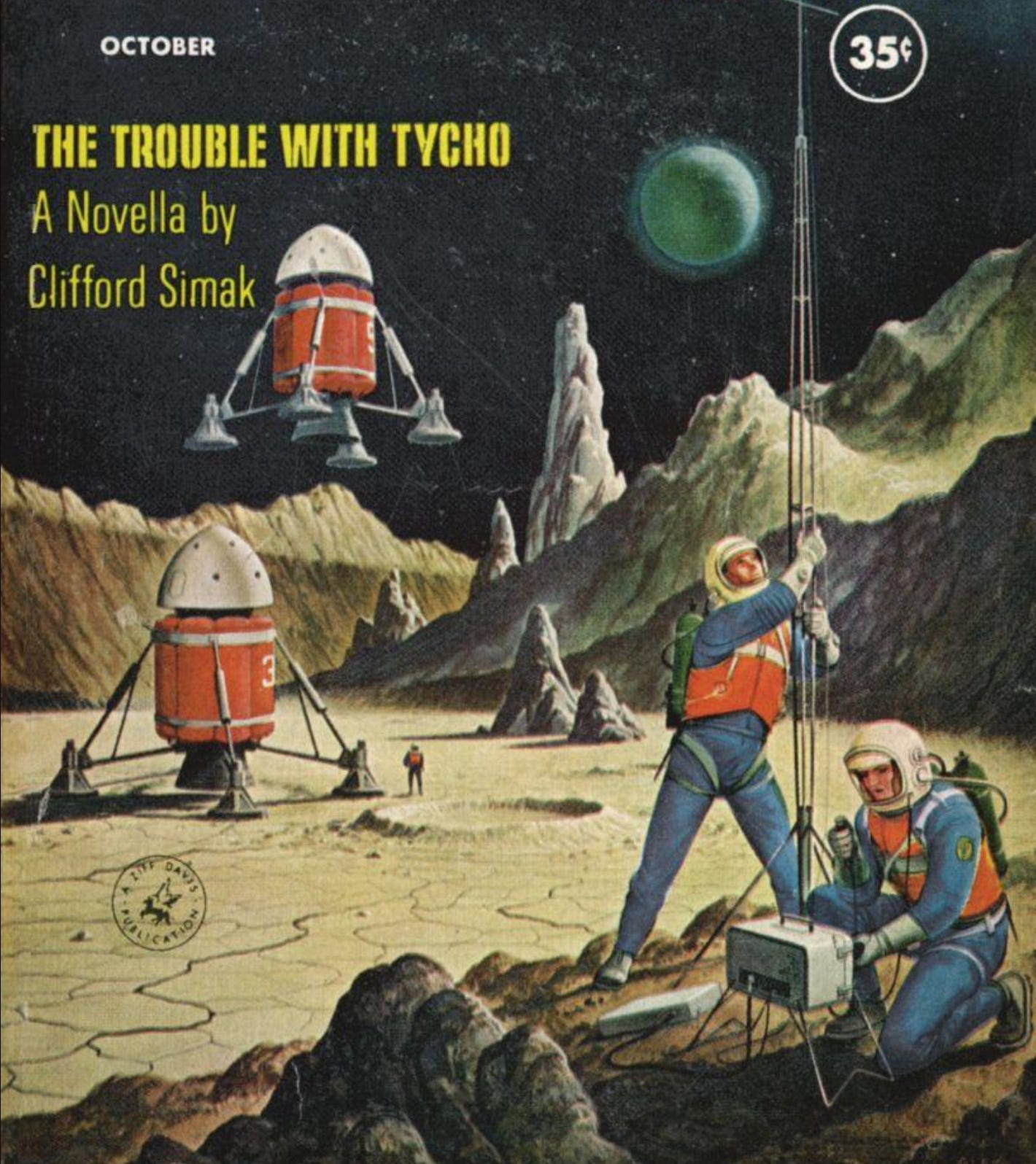 Фрагмент обложки журнала «Amazing Stories», октябрь 1960 года. Иллюстрация Алекса Шомбурга