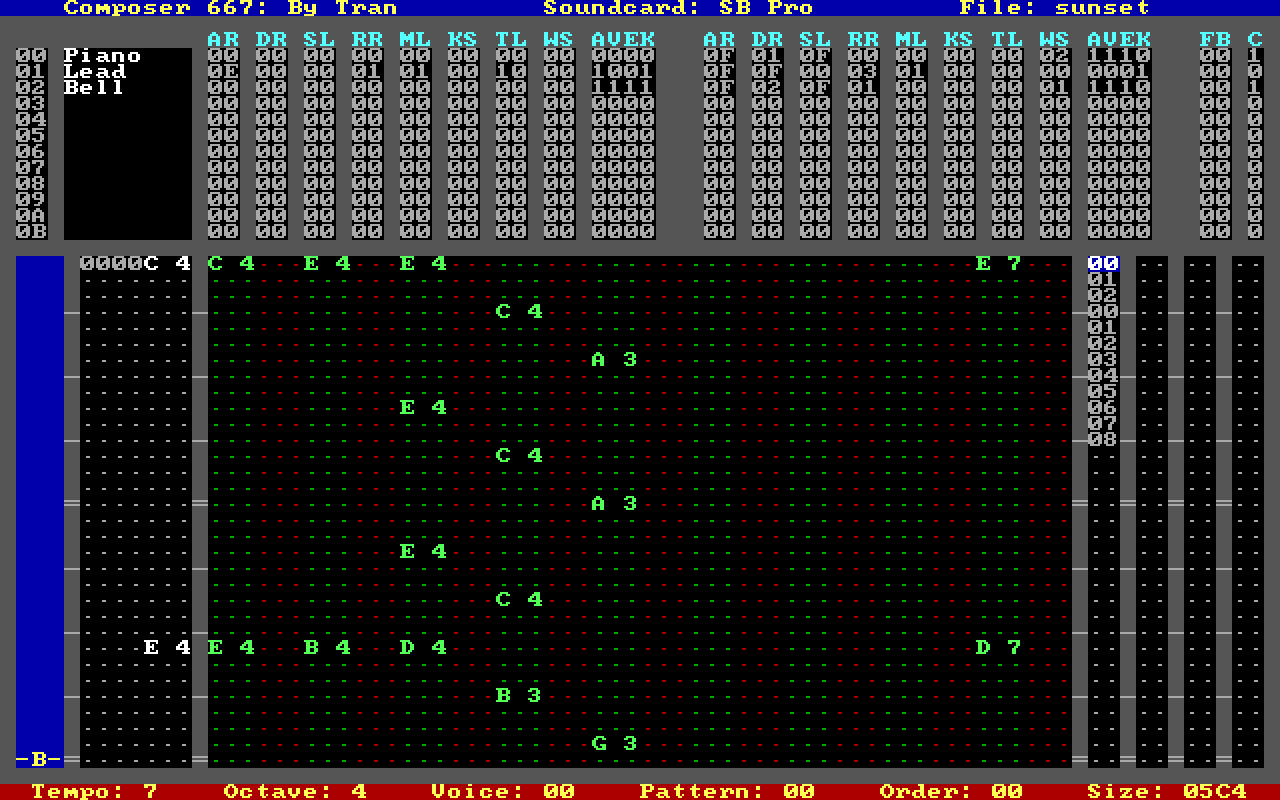 Интерфейс трекера Composer 667