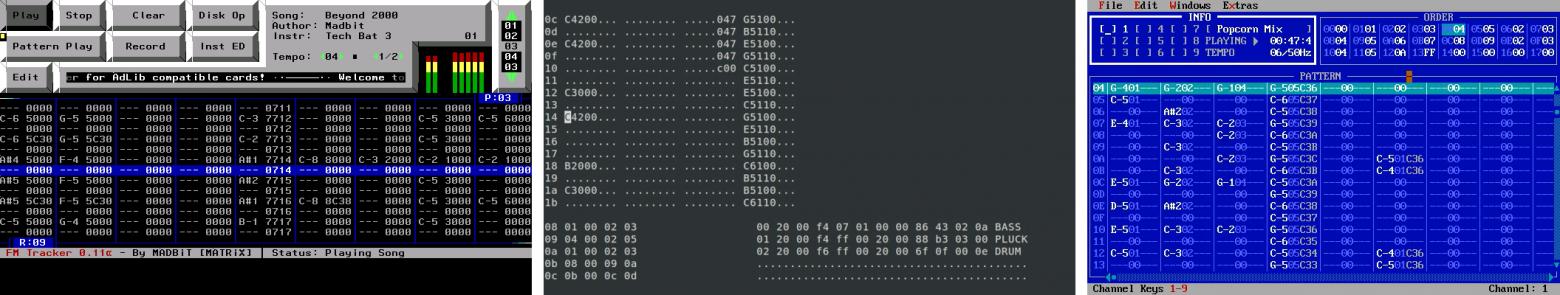 Madbit's FM Tracker, PSFTracker, AdLib Editor