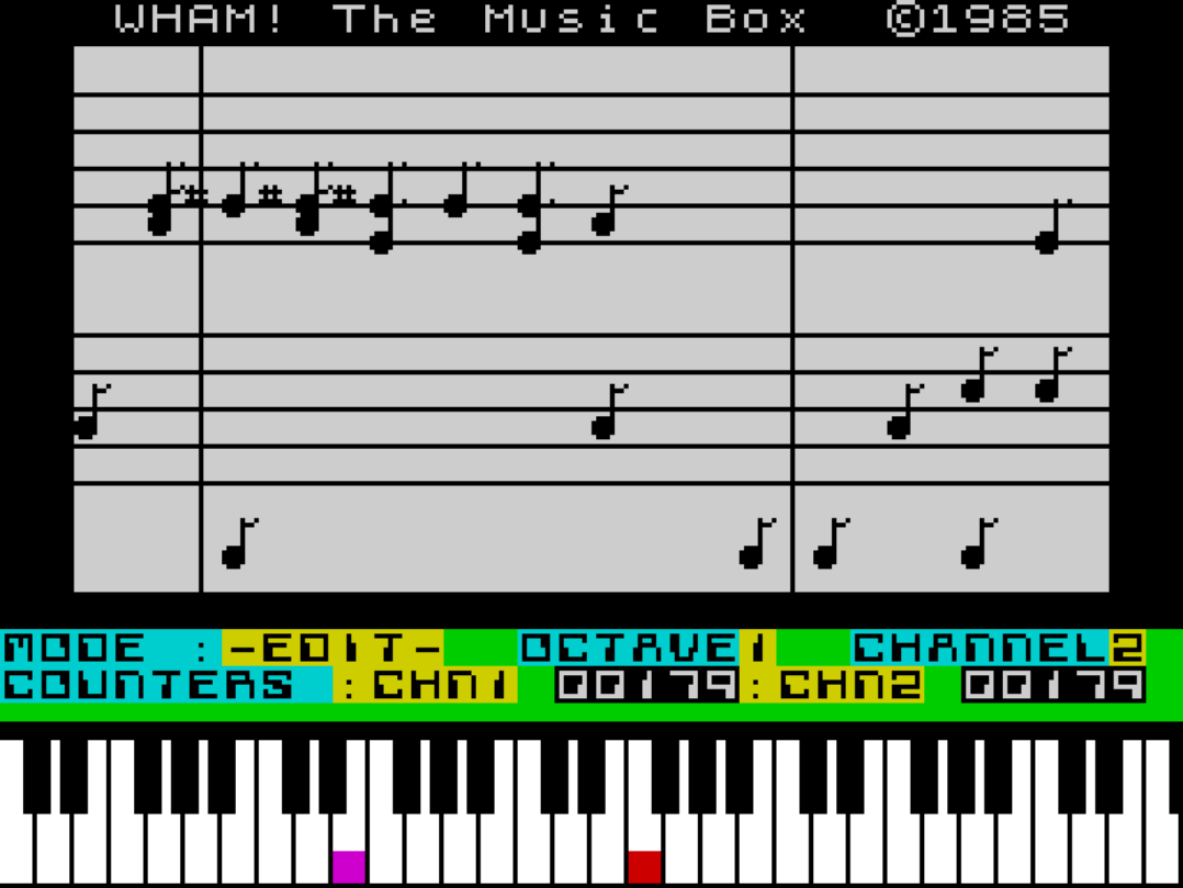 WHAM! The Music Box. Скриншот с сайта https://zxart.ee