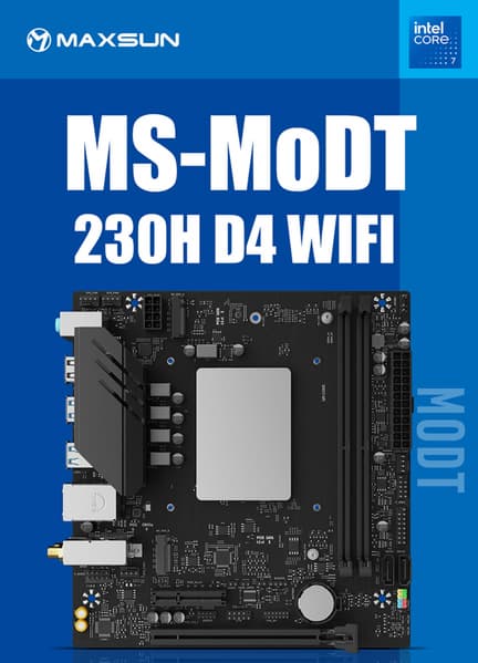 10-ядерный Intel Core 7 230H в комплекте с материнской платой — всего 200 долларов. Представлены MoDT-платы Maxsun MoDT 230H D4 WIFI и MS MoDT 205H D4 WIFI - 1 10-ядерный Intel Core 7 230H в комплекте с материнской платой — всего 200 долларов. Представлены MoDT-платы Maxsun MoDT 230H D4 WIFI и MS MoDT 205H D4 WIFI - 1
