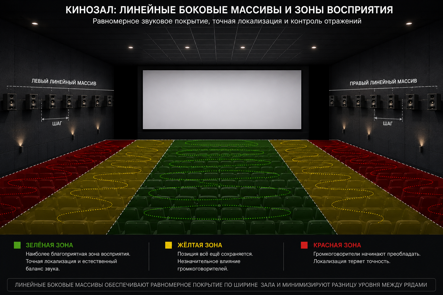примерная схема кинозала 3D Stereo