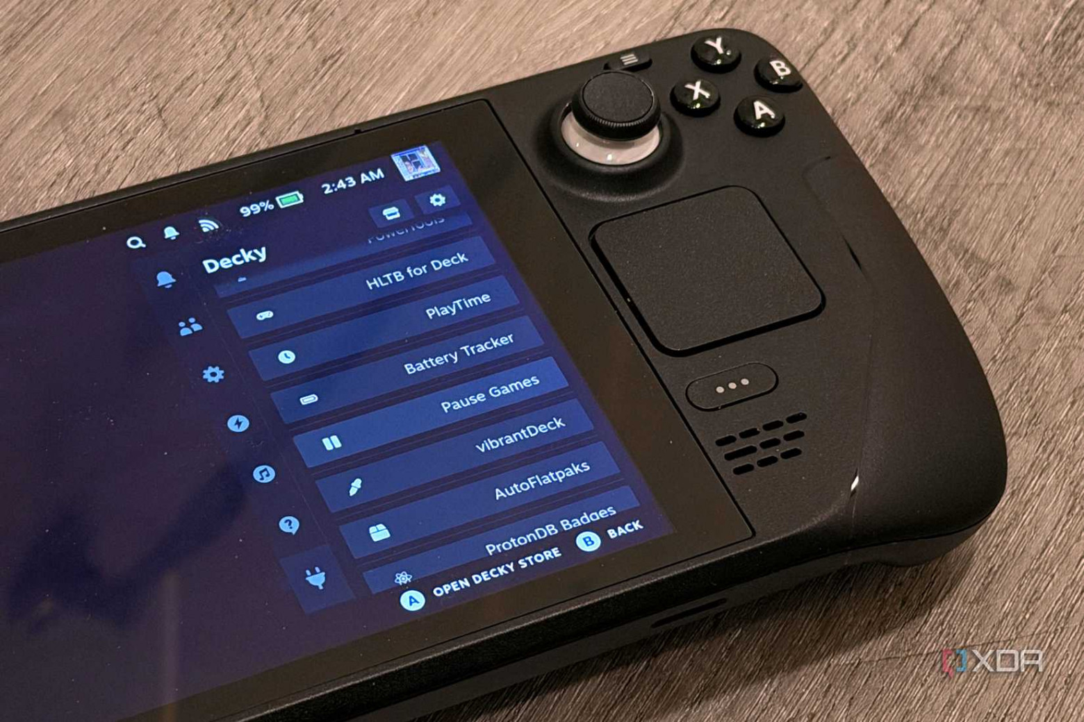 steam deck showing my decky loader setup