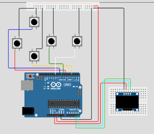 На изображении показана сборка на Arduino Uno, т.к в программе отсутствует nano