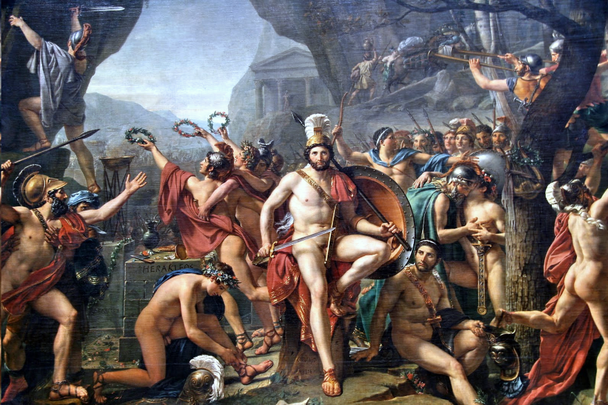 Ж.-Л. Давид. «Леонид в Фермопилах».1814 г. 