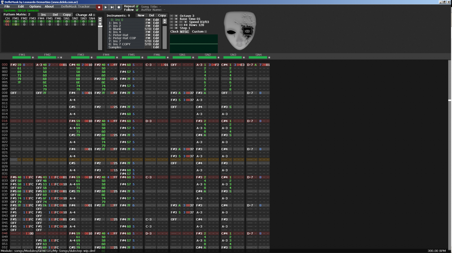 Интерфейс DefleMask