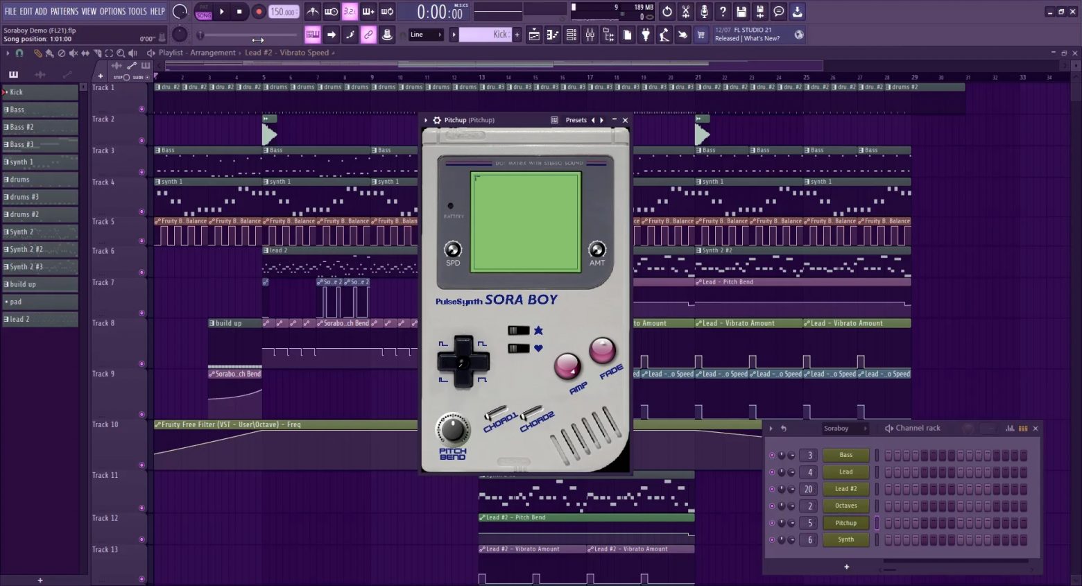 FL Studio и Sora Boy, плагин-эмулятор звучания Game Boy