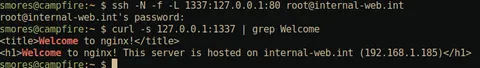 Взаимодействие с портом 80 на internal-web.int.