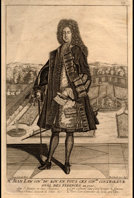 Гравюра с изображением Джона Лоу (1720), источник: Национальная портретная галерея.