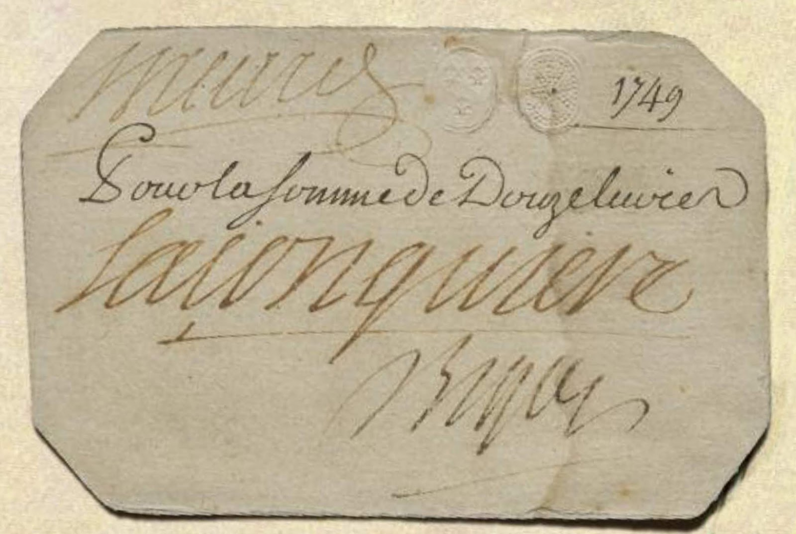 Карта на 6 ливров (1749). Источник: Коллекция Музея цивилизации Квебека